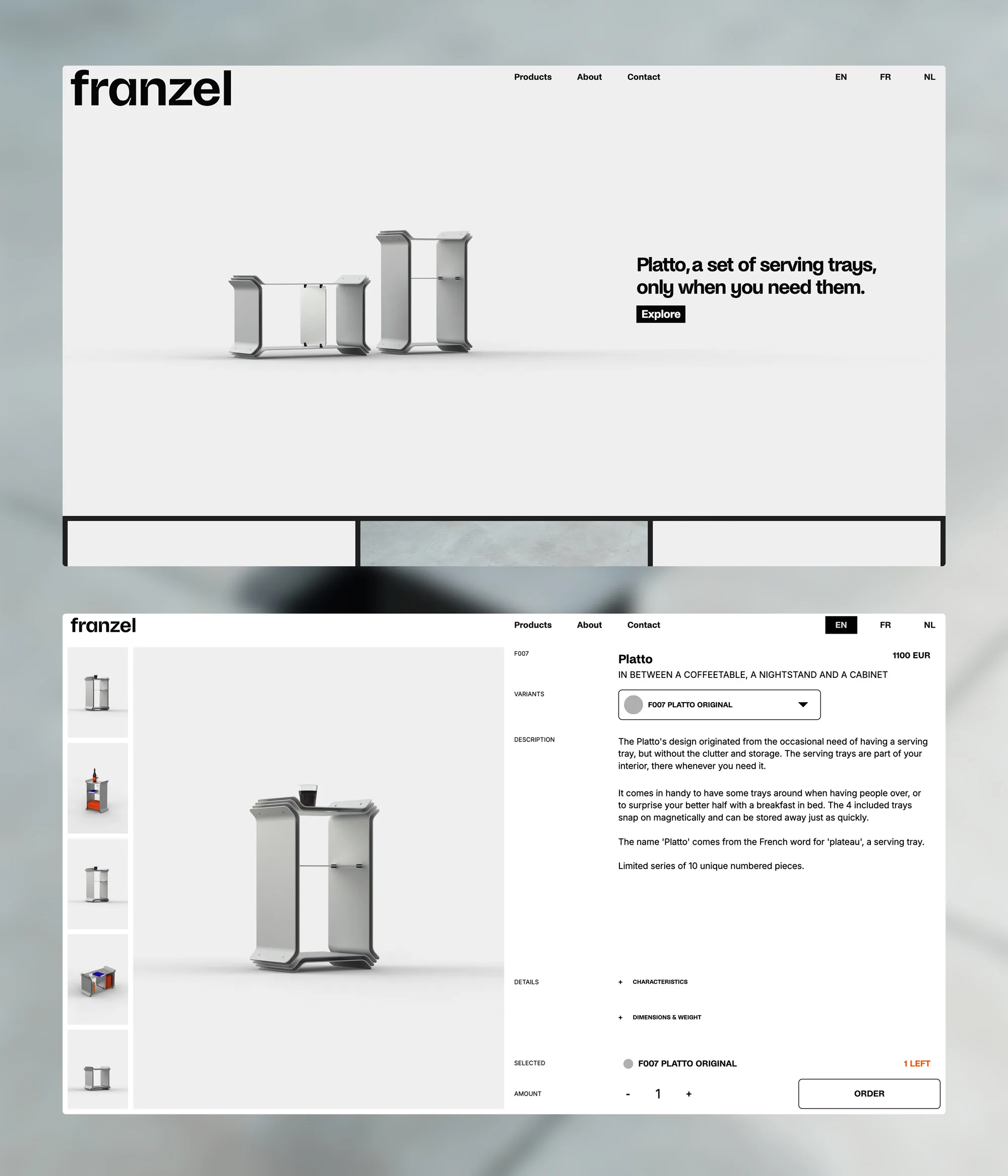 Frontpage website Franzel: Belgian design - image 1